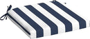 Arden Indoor/Outdoor Seat or Rocking Chair Cushion, 19 x 18, Water Repellent, Rain Proof, Fade Resistant Cushion for Rocking or Dining Chairs Sapphire Blue Cabana Stripe by GreenHaven Gardens