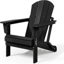 Westin Outdoors Laguna WO Outdoor Adirondack Folding Patio Chairs 8 PCS Set Retro Beach Aesthetic for Backyard, Lawn, Patio, Deck, Garden, Weather Resistant Polyethylene Plastic Lounger (Black) by GreenHaven Gardens