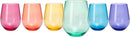 European Style Crystal, Stemless Wine Glasses, 15oz