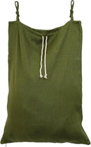 Linen Hanging Laundry Bag, Over The Door Laundry Hamper for Dirty Clothes, Drawstring Closure with Bottom Zipper, Army Green by CozyNest Decor