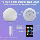 12 Inch Solar Glowing Ball Light Outdoor, Solar Garden Globe Light w/Remote, RGB Color Changing Waterproof Large LED Orb Lights, Landscape Lighting Mood Lamp w/Ground Stake for Patio Yard Lawn Path by CozyNest Decor