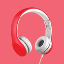 LilGadgets Connect+ Wired Kids Headphones for School with Mic, Volume Limited & Noise Reduction, On-Ear Headset with Cord, SharePort Technology for Multiple Kids & SoftTouch Padding, Red by TinyTreasures Baby Boutique