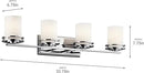 Kichler Hendrik 33.75" 4 Light Vanity Light with Satin Etched Cased Opal Chrome by CozyNest Decor