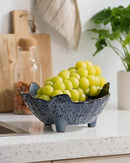 Fruit Bowl, Porcelain Oval Bowl for Kitchen Counter Large Decorative Bowl for Home Decor Centerpiece Bowl for Fruit, Vegetable, Breads, Nuts, Blue by CozyNest Decor