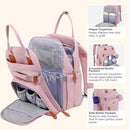 BabbleRoo Diaper Bag Backpack - Baby Essentials Travel Tote - Multi function Water Resistant Diaper Bag, Travel Essentials Baby Bag with Changing Pad, Stroller Straps & Pacifier Case - Unisex, Pink by TinyTreasures Baby Boutique