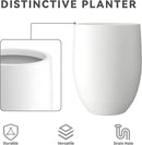 Kante 21.7" H White Concrete Tall Planter, Large Outdoor Indoor Decorative Pot with Drainage Hole and Rubber Plug, Modern Round Style for Home and Garden by GreenHaven Gardens