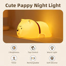 Cute Puppy Night Light for Baby Kids - Rechargeable Touch Control Night Light with 3 Brightness, Warm Light, Timer & Soft Silicone - Nursery Bedroom by TinyTreasures Baby Boutique