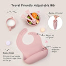 Baby Feeding Set, 13PCS Silicone Baby Self Feeding Set, Toddler Led Weaning Utensils Set with Suction Bowl and Plate, 3 Set of Baby Spoon and Fork, Adjustable Bid, Sippy Cup with Straw and 2 Lids by TinyTreasures Baby Boutique