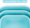 Nesting 100% Silicone Food Storage Containers with Lid & Measuring Line, 6 Pack, Leakproof Stackable Silicone Containers for Food Lunch Snack, Microwave Freezer Dishwasher Safe, Light Blue/Pink by TinyTreasures Baby Boutique