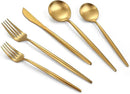 Matte Gold Silverware Set, 20-Piece Stainless Steel Flatware, Tableware Cutlery Service for 4, Satin Finish Utensils, Knife Fork Spoon for Home and Restaurant, Dishwasher Safe by CozyNest Decor