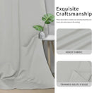 Easy-Going Blackout Curtains for Bedroom, Solid Thermal Insulated Grommet and Noise Reduction Window Drapes, Room Darkening Curtains for Living Room, 2 Panels (42x45 in, Greyish White) by CozyNest Decor