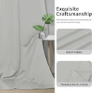 Easy-Going Blackout Curtains for Bedroom, Solid Thermal Insulated Grommet and Noise Reduction Window Drapes, Room Darkening Curtains for Living Room, 2 Panels (34x72 in, Greyish White) by CozyNest Decor
