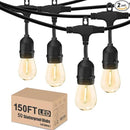 Achin Outdoor String Lights 150 Feet LED Waterproof Patio Lights with 50 Shatterproof Dimmable Warm Edison Bulbs String Lights for Outdoor Gazebo Bistro Wedding Birthday Party Lights, Connectable by GreenHaven Gardens
