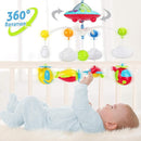 Baby Musical Crib Mobile with Hanging Rotating Toys, Remote Control, Lights Projector Function Music Box, Cartoon Rattles for Babies Boy Girl 0-24 Months, Newborn Sleep with 108 Melodies (Plane) by TinyTreasures Baby Boutique