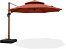 PURPLE LEAF 11ft Patio Umbrella Outdoor Round Umbrellas Large Cantilever Umbrella Windproof Offset Umbrellas Heavy Duty Sun Umbrella for Garden Deck Pool Patio, Brick Red by GreenHaven Gardens