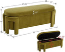 Modern Upholstered Storage Bench, Velvet Fabric 50" Long Entryway Bench with Storage and Seating, Comfy Cute Ottoman Bench for Living Room/End of Bed/Hallway, Olive Green by CozyNest Decor