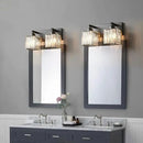 Modern Bathroom Vanity Light 2-Lights Black Crystal Bathroom Wall Light Vanity Light Fixtures，12.59-inch Modern Minimalist Design by CozyNest Decor