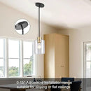 Black Brass Pendant Lights Kitchen Island - Clear Glass Pendant Light Fixture Multiple Stems Rods 3 Units 12 Inch 3 Units 4 Inch (1 Pack Black Brass Downrod) by CozyNest Decor