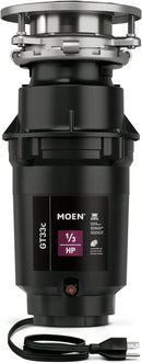 Moen GT33C Lite Series 1/3 Horsepower Continous Feed Garbage Disposal featuring Fast Track Technology, Power Cord Included by CozyNest Decor