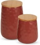 DII Kitchen Accessories Collection, Textured Matte Ceramic Canister Set, Cinnamon, Dimple, 2 Piece by CozyNest Decor