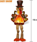 Lighted Christmas Doll, Plush Light Up Christmas Doll Toy Holiday Present, Battery Operated Xmas Gifts Winter Mantle Tabletop Decor (Brown Thanksgiving Turkey 16in) by CozyNest Decor
