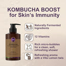 BALANCE YOUR BIOME Kombucha Glass-Skin Moisturizing Body Wash, K-Beauty,Fermented soybean, barley, Pear Juice, Pomegranates,12 Vitamins, Nurishing, Cleansing, 16.9 fl.oz.500ml, No Silicone by TinyTreasures Baby Boutique