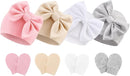BQUBO Newborn Baby Hats Mittens Set Hospital Hat Beanie Infant Bow Hats Baby Gloves No Scratch Mittens for 0-6 Months by TinyTreasures Baby Boutique