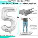 GOER Silver Foil Balloons Number 5,Huge Number Balloons for 5th 55th Birthday Party Supplies Anniversary Decorations(3 pcs,42 inch,32 inc,16inch) by TinyTreasures Baby Boutique