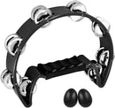 EastRock Tambourine,Metal Jingles Hand Held Percussion Half-Moon Tambourine and Egg Shakers for Kids, Adults, KTV, Party BLACK by TinyTreasures Baby Boutique