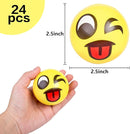 LovesTown 24 PCS Stress Balls, 2.5 Inches Funny Foam Face Squeeze Fidget Toys for Kids and Adult Stress Relief Gifts for Coworkers Classroom Prizes by TinyTreasures Baby Boutique