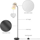 GLOBE Electric 61000145 62" Floor Lamp, Matte Black, White Fabric Shade, in-Line of/Off Foot Switch, 6-Foot Black Cord, Reading Light, Bedroom, Living Room, Home Decor by CozyNest Decor