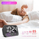 Small LED Digital Clock for Bedroom, Loud Alarm Clock for Heavy Sleepers Adults, Teens | Plug-In Electric Desk Clock | Simple Bedside Nightstand Clock with Adjustable Volume/Brightness/Snooze – White by TinyTreasures Baby Boutique