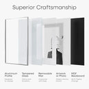 Homeforia 11x22 Newspaper Frame Silver, High End Metal 11 x 22 Picture Frame without Mat, 22x11 Thin Silver Poster Frames for Wall, 11by22 inch Display Photo Frames, Tempered Glass, Wall Kit, Set of 1 by CozyNest Decor