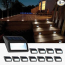 Solar Lights Outdoor, Waterproof Solar Powered Deck Step Lights for Patio Garden Backyard Garage Driveway Pathway Outside Wall Lighting (Cool White/12 Pack) by GreenHaven Gardens