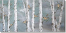 amatop Teal Wall Art 100% Hand-Painted Landscape Forest Oil Painting on Canvas Original Framed Artwork Gold Bird Birch Tree Artwork White Birch at Night for Living Room Bedroom Office Decor 32x16inch by CozyNest Decor