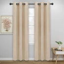 Easy-Going Blackout Curtains for Bedroom, Solid Thermal Insulated Grommet and Noise Reduction Window Drapes, Room Darkening Curtains for Living Room, 2 Panels (34x84 in, Beige) by CozyNest Decor