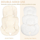 Infant Car Seat Insert, Car Seat Head Support Baby Girls Boys, Soft & Reversible Newborn Carseat Insert Cushion with 2 Strap Covers, for Stroller, Swing, Bouncer (Brown Line) by TinyTreasures Baby Boutique