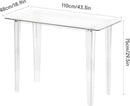 Acrylic Desk, Modern Study Table for HomeOffice-Extended Surface Multi-Purpose Console & EntrywayTable, Sturdy Lightweight Design (42.5-inch, Transparent) by CozyNest Decor