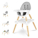 Gofirst 6 in 1 Baby High Chair,Convertible Wooden High Chairs for Babies and Toddlers,Infant Dining Booster Seat,Building Block Table/Baby Highchair 4-Position Removable Baby Feeding Chair by TinyTreasures Baby Boutique