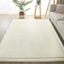 Loartee Coral Velvet Crawling Rug (4'11"x6'7", Beige) for Toddler Children Play Area Rug Yoga Mat Exercise Pad Carpet by TinyTreasures Baby Boutique