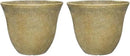 Classic Home and Garden Honeysuckle Resin Flower Pot Planter, Fossil Stone, 15" (Pack of 2) by GreenHaven Gardens