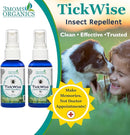 3 Moms Organics, TickWise 2oz Extra Strength Happy Campers 2-Pack - DEET- Free, Tick and Insect Repellent, Plant Based Essential Oils, All Natural Ingredients, Safe for Kids, Adults, Dogs & Horses by TinyTreasures Baby Boutique