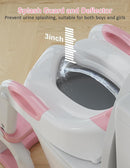 Potty Training Seat with Step Stool Ladder, Potty Training Toilet Seat with Soft Seat Splash Guard, Adjustable Height, 2 in 1 Potty Seats for Toddlers Kids Boys Girls by TinyTreasures Baby Boutique