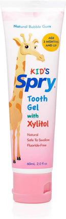 Spry Natural Xylitol Toothpaste for Baby, Toddler and Kids Age 3 Months and Up - Fluoride Free Tooth Gel, Tasty, Support Development of Emerging Teeth, Bubble Gum 2 Fl Oz (Pack of 2) by CozyNest Decor