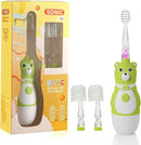 Kids Battery-Powered Electric Toothbrush for Toddler Ages 2-10, Extra Soft Bristles with 3 Cleaning Modes, 2-Min LED Timer IPX7 Waterproof Deep Clean by TinyTreasures Baby Boutique
