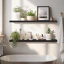 LaVie Home Floating Shelves, 36 Inch Wall Shelf Set of 2, Hanging Shelf with Invisible Brackets, Wall Decor for Bathroom, Bedroom, Living Room, Kitchen Storage, Classic Black by CozyNest Decor