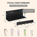 Strong Magnetic Cup Holder for Fridge, Fits Stanley 40/30/20 oz, Yeti & More, No-Drill Tumbler Organizer with Lid & Straw Storage, Kitchen & RV Space Saver(2-Piece Set) by CozyNest Decor