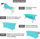 IVAPUPU 6FT Table Cloth for Rectangular Fitted Events Stretch Blue Mist Table Covers Washable Cover Spandex Tablecloth Protector for Party, Wedding, Cocktail, Banquet, Festival by CozyNest Decor