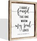 Christian Wall Decor, Master Bedroom Decoration Above Bed, Wedding Decoration, Framed Wall Plaque Sign 15 * 11.5 inches, Song of Solomon 3:4 Sign, I Have Found the One Whom My Soul Loves by CozyNest Decor