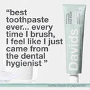 Davids Fluoride Free Toothpaste, Teeth Whitening, Antiplaque, SLS (Sulfate) Free, Promotes Enamel Health, Mouth & Gum Detox, EWG Verified, Natural Peppermint, 5.25oz (3 Pack) by CozyNest Decor